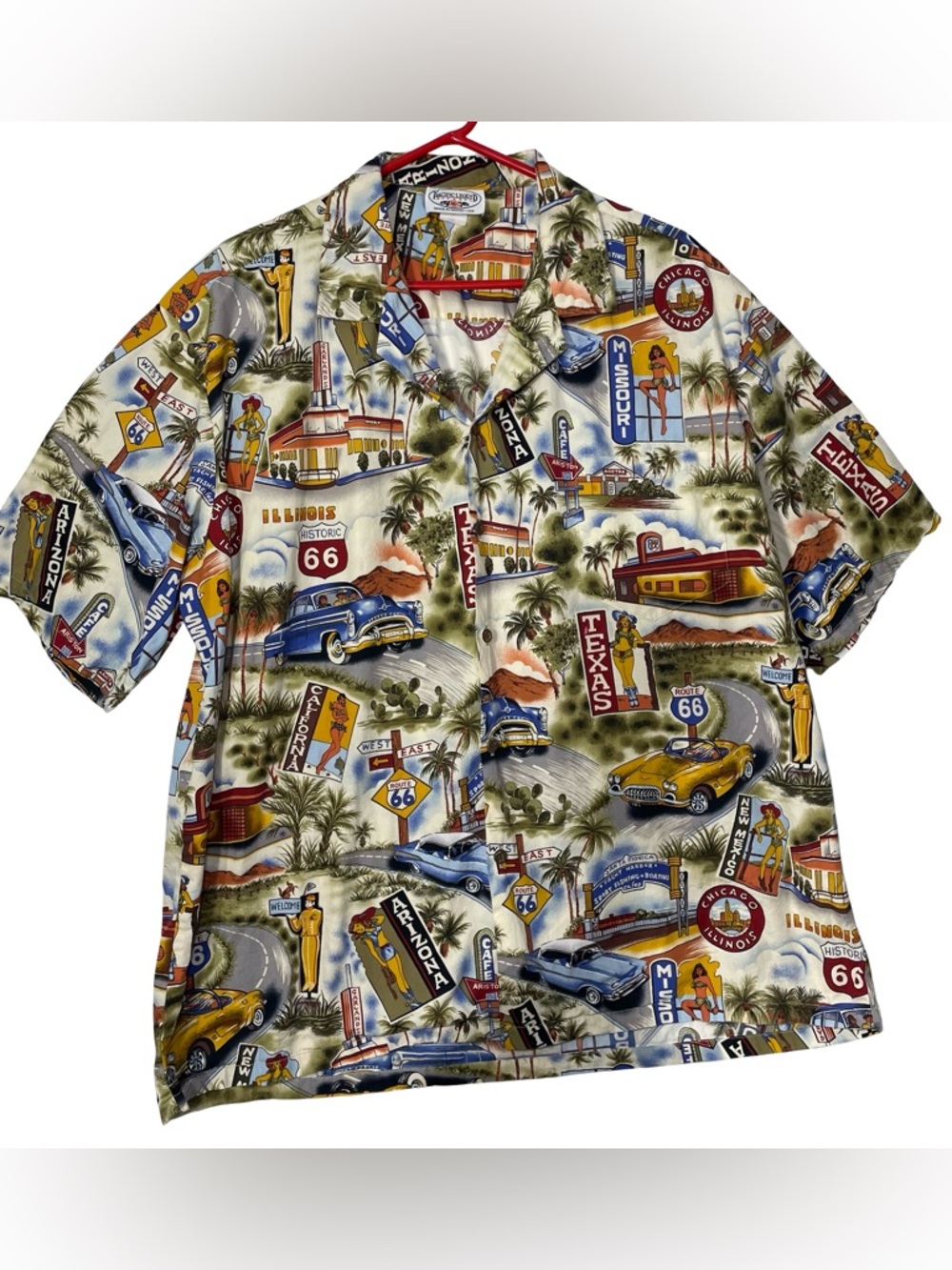 Route 66 Retro Camp Shirt - Multicolor